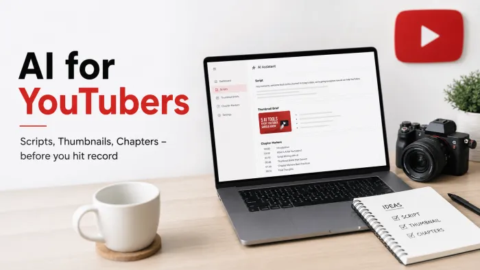 AI for YouTubers: Scripts, Thumbnail Briefs, and Chapter Markers Done Before Hitting Record